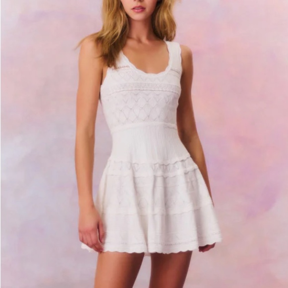 LoveShackFancy Ronelle pointelle mini dress